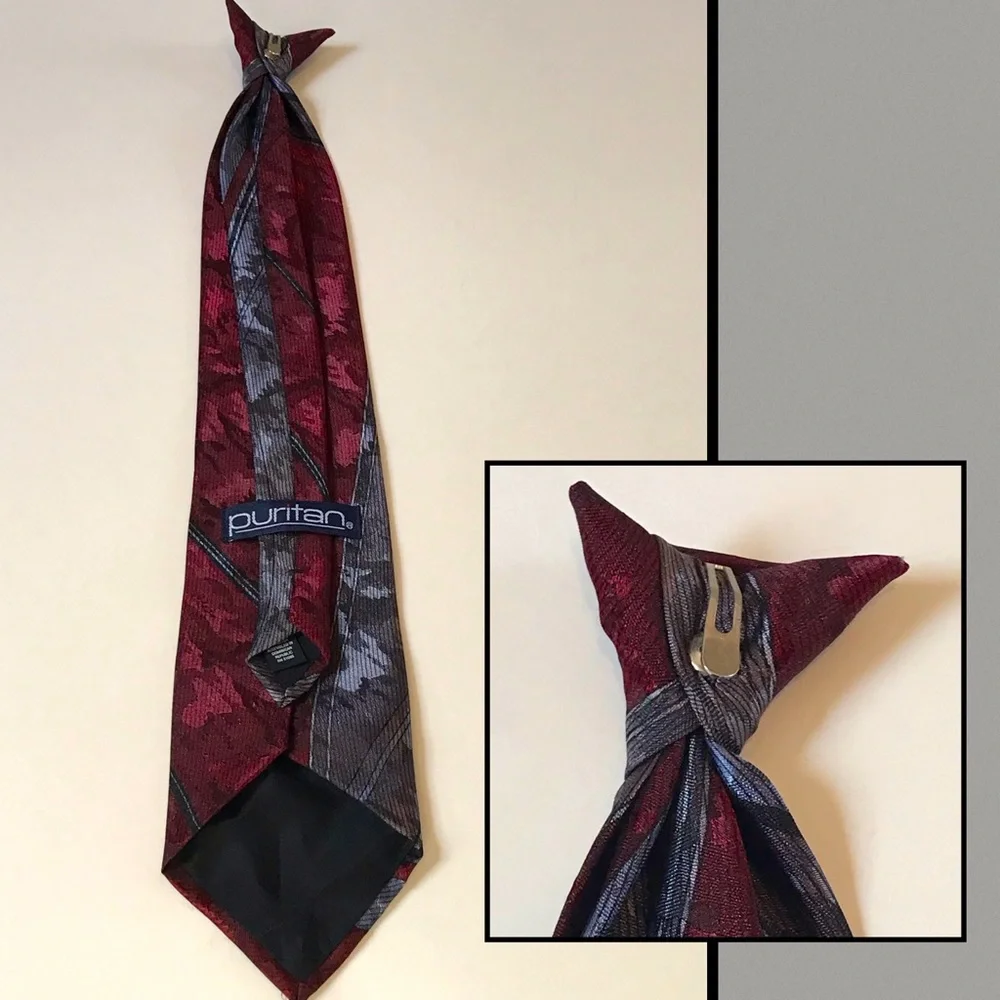 CLEARANCE | PURITAN Clip-On Art Nouveau Necktie